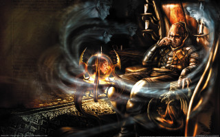 Glowing man fire magic armor - glowing free wallpaper for desktop