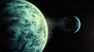 Large blue planet star aurora - smaller free wallpaper