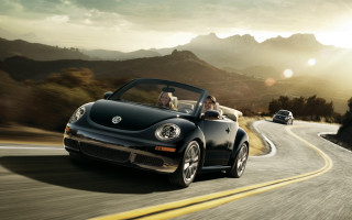 Black convertible car mountain road - convertible free wallpaper