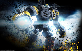 Robot light gun debris battle - mecha free wallpaper