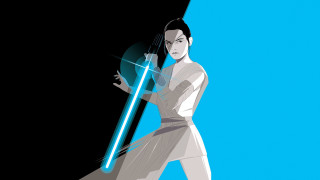 Woman white dress lightsaber blue - a light saber free wallpaper