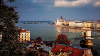 Bridge river cityscape sunset twilight - aladár körösfőikriesch free wallpaper