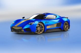 Blue sports car gold accents - a blue sports car free wallpaper