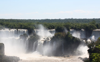 Waterfall river trees sky mountain - christo free wallpaper