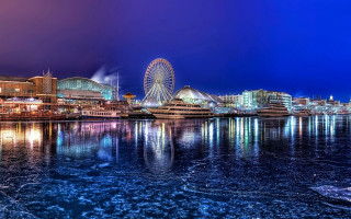 Ferris wheel city night starry - a ferris free wallpaper