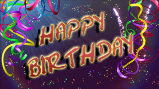 Birthday card colorful streamers happy - a birthday card free wallpaper