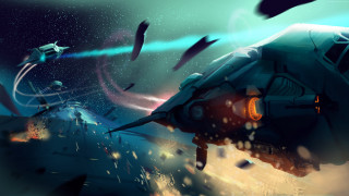 Futuristic space station rocket astronaut - free airplane wallpaper