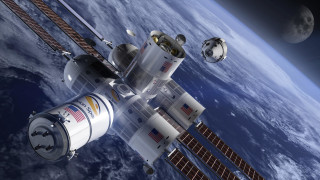 Space station satellite moon planet - a distant planet in the background free wallpaper