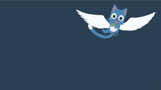 Blue cat winged flying green - a green apple free wallpaper