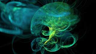 Green yellow abstract fractals glowing - abstract design free wallpaper