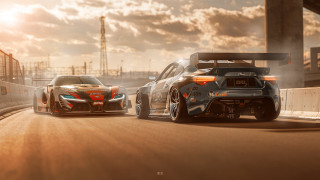Cars road sunset clouds urban - cedric seaut keos masons free wallpaper