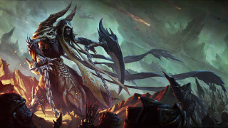 Demonic demon sword forest fire - demonic creature free wallpaper