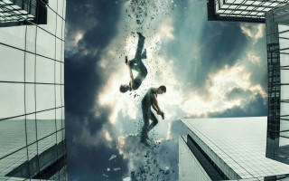 Floating people city sky reflection - two person free wallpaper
