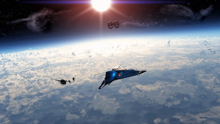 Space station earth sky sun - a bright sun in the background free wallpaper