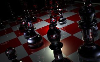 Chessboard red black red floor - a chess board free wallpaper