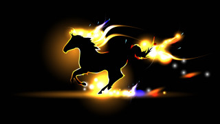 Horse fantasy fire glow embers - tail free wallpaper