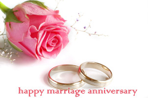 Wedding rings rose anniversary message - the middle of the image free wallpaper