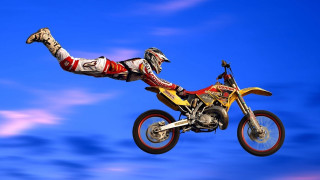 Cliff childs motorcycle trick air - extreme illustration free wallpaper