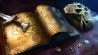 Book skull knife table fantasy 2 - it next free wallpaper