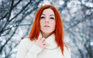 Red haired gothic portrait forest - anka zhuravleva free wallpaper