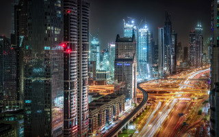 Tokyo night cityscape lights bridge - traffic free wallpaper