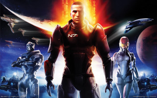 Man space suits planet aurora - other man free wallpaper