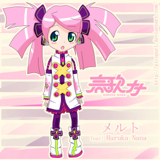 Pink haired green eyed cartoon - green eye free wallpaper