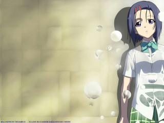 Girl blue hair bow tie - a wall free wallpaper