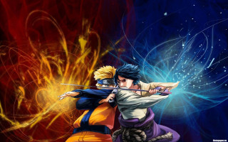 Fighting boys swords fireworks blueyellow - sword free wallpaper