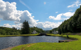 River forest hillside sky puzzle - archibald skirving free wallpaper