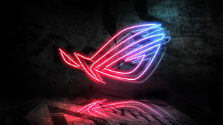 Neon bird dark black red - computer art free wallpaper
