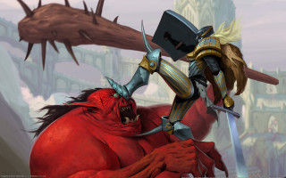 Demon attack sword castle fantasy - a castle in the background free wallpaper