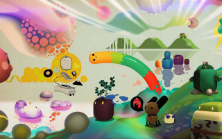 Colorful landscape bird bear rainbow - a colorful painting free wallpaper