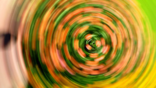 Green orange spiral abstract kinetic - bridget riley free wallpaper