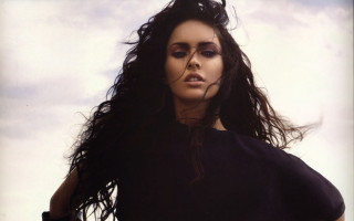 Woman long hair cloudy sky - the wind free wallpaper