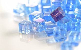 Blue glass cubes 3d render - ice free wallpaper