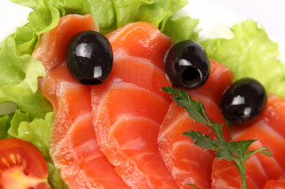 Salmon olives lettuce tomato parsley - delaunay free wallpaper