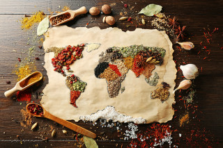 Spice world map parchment spoon - a spoon free wallpaper