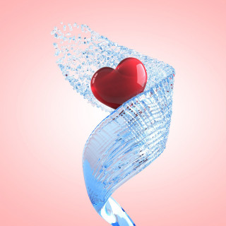 Heart glass vase water wave - water free wallpaper