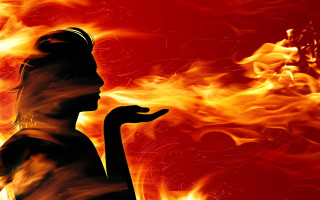 Fire woman flames smoke autumn 2 - flame and smoke free wallpaper