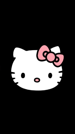 Hello kitty black background pink - video art free wallpaper