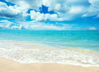 Beach wave sky clouds white - ocean free wallpaper