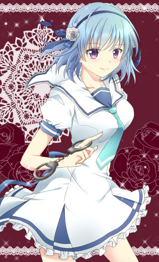 Girl dress scissors lace bluehair - a girl in a dress holding free wallpaper