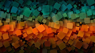 Colorful abstract squares orange green - square free wallpaper