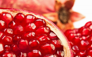 Pomegranate leaf macro food photography - a leaf free wallpaper