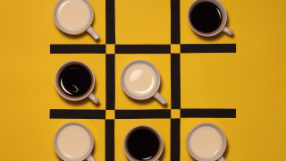 Coffee cups yellow table checkered - table free wallpaper