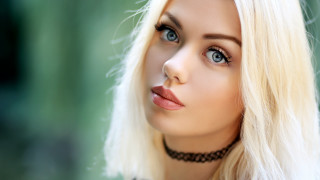 Blonde blue eyes choker portrait - anna maria barbara abesch free wallpaper