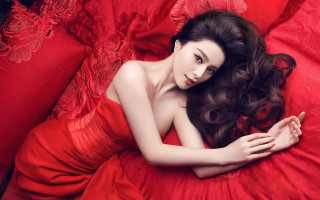 Red dress red bed long - chen jiru free wallpaper
