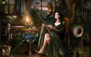 Gothic fantasy illustration two girls - dark fantasy art free wallpaper