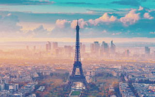 Eiffel tower paris cityscape sunset - bernard meninsky free wallpaper